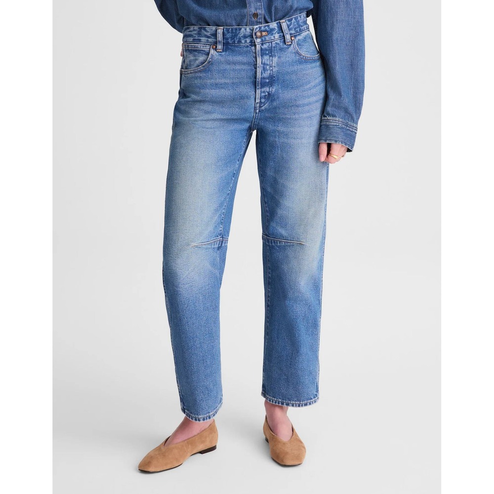 Madewell The Darted Barrel Leg Jean Women 30 Denim Blue Retro Bright NZ061